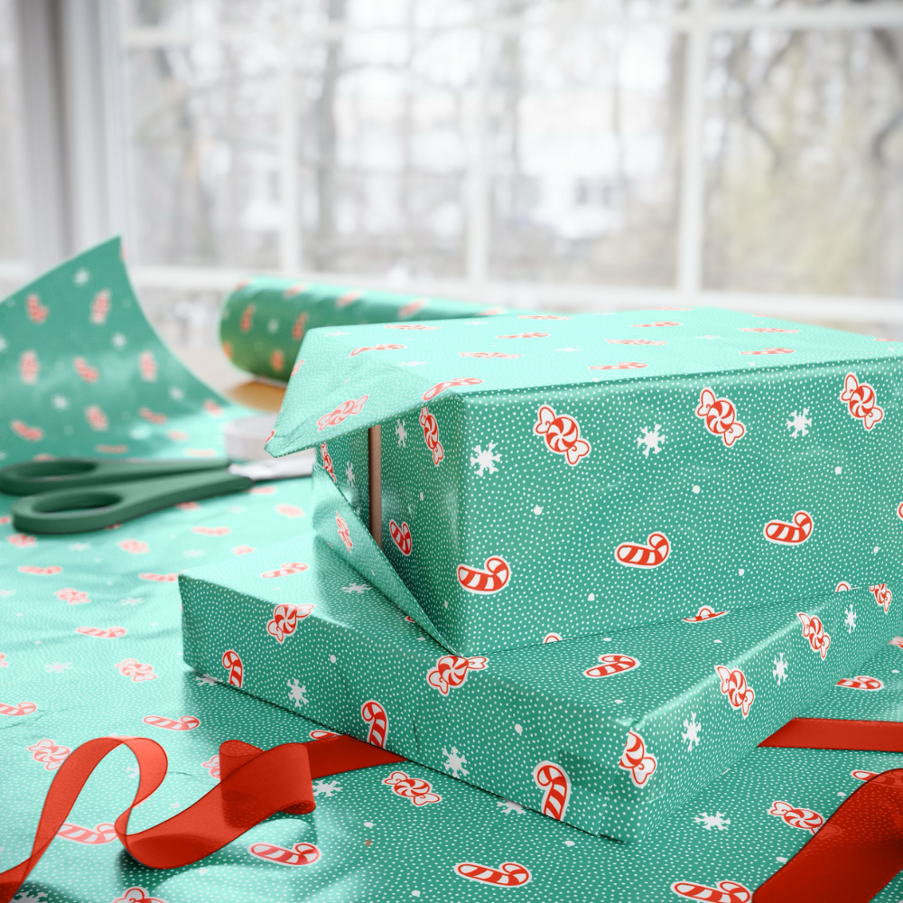 Wrapping Paper - Peppermint and Snowflake
