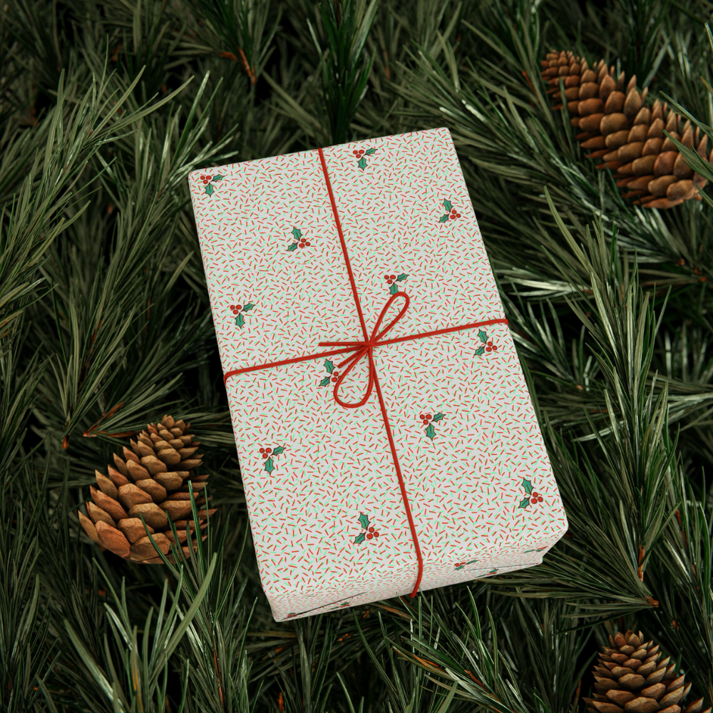 Wrapping Paper - Holly and Sprinkles