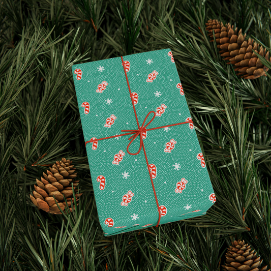 Wrapping Paper - Peppermint and Snowflake