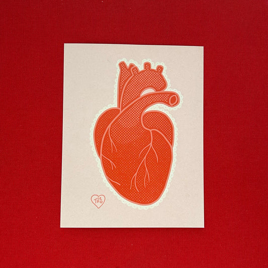 Quirky Anatomical Heart Valentine Postcard - Pack of 10